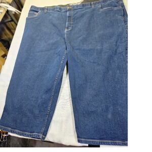 Harbor Bay DXL Mens 58x28 Continuous Comfort Waistband Dark Wash Straight Jeans